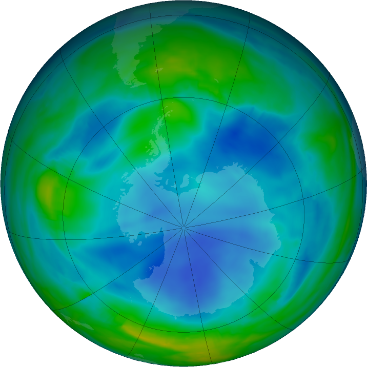 Antarctic ozone map for 11 June 2023